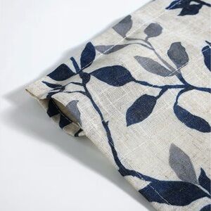 Leaf Patterned Cafe Curtains—2 Panels